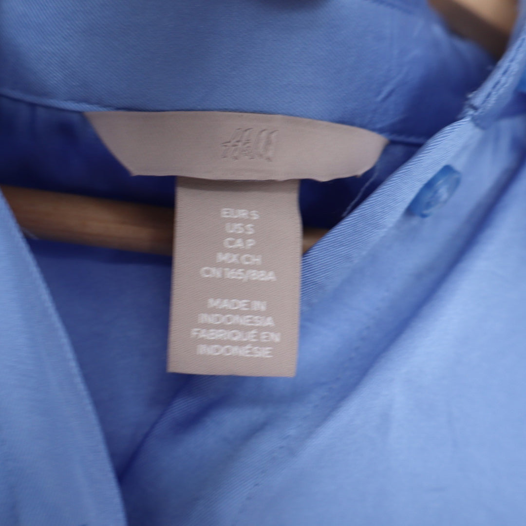 HM Womens Blue Long Sleeve Button Down Shirt Size S