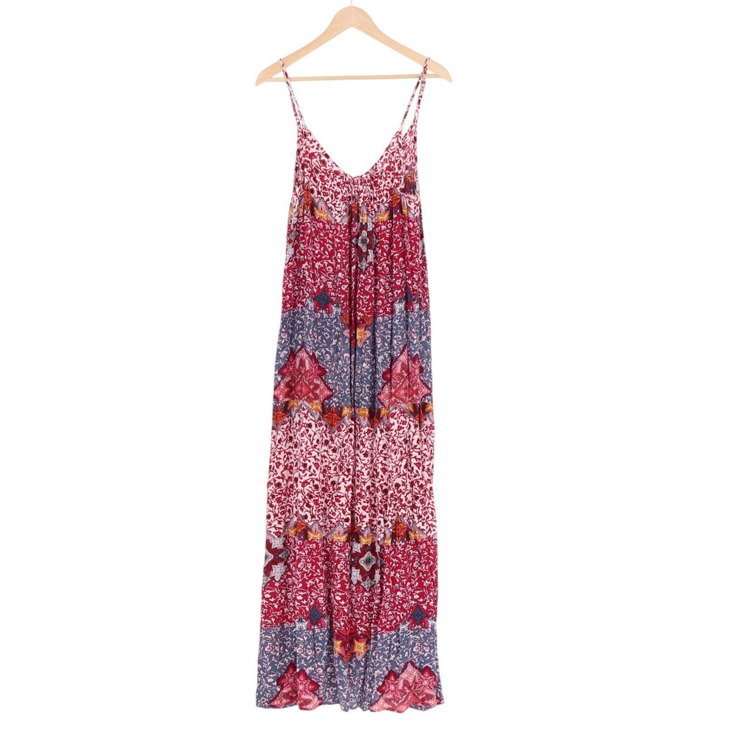 Forever 21 Maxi Dress Womens Small Multicolor Floral Spaghetti Straps Scoop Neck
