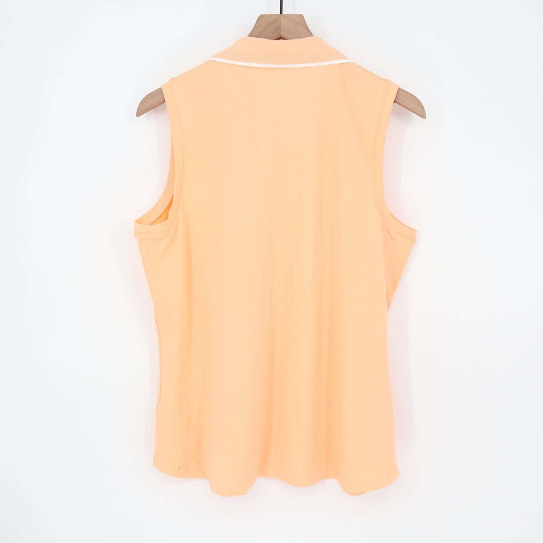 Walter Hagen Womens XL Peach Fuzz P11 Sleeveless Johnny Golf Polo Shirt