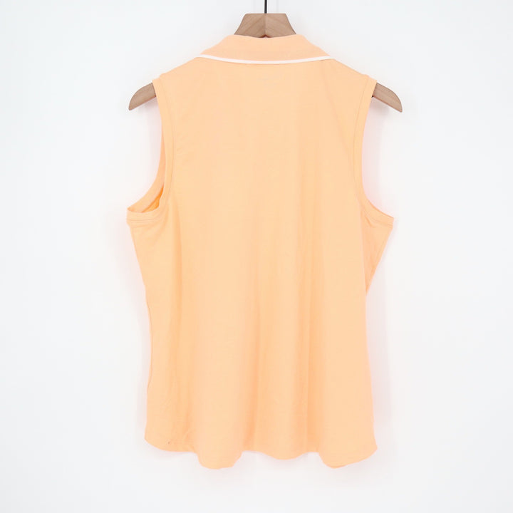 Walter Hagen Womens XL Peach Fuzz P11 Sleeveless Johnny Golf Polo Shirt