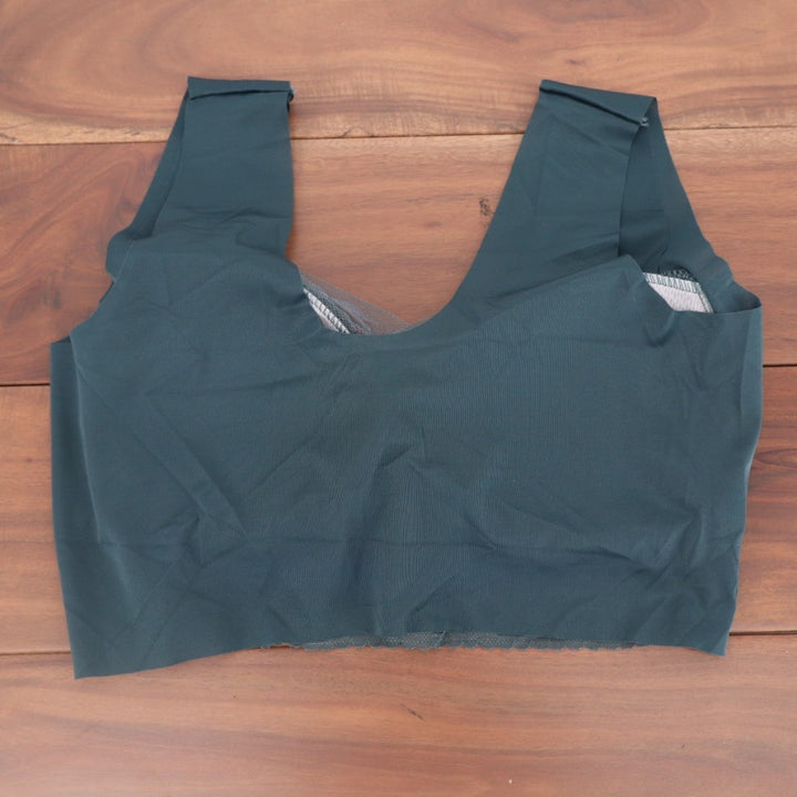 T-Shirt Bra Womens Charcoal Gray Underwire Lace Detail Wide Strap Full Coverage