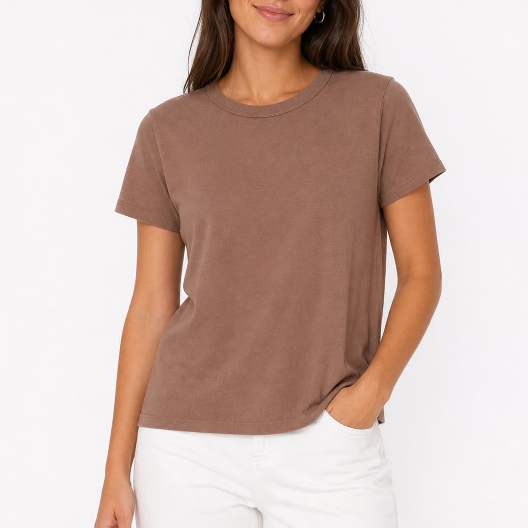 Old Navy Everywear Mens Medium Brown Short Sleeve Crew Neck Cotton T-Shirt Solid