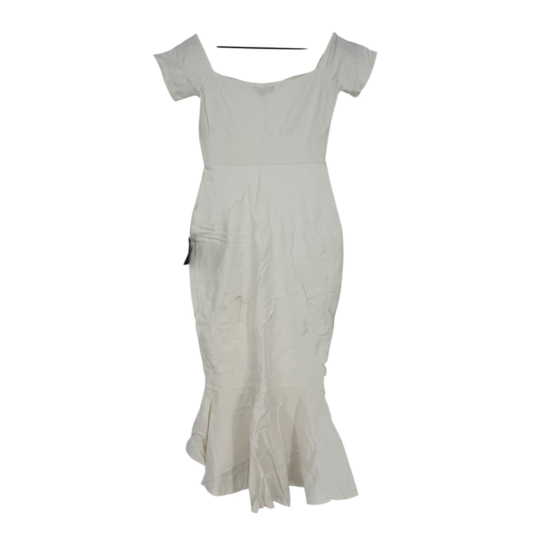 Lulus How Much I Care Ivory Off-The-Shoulder Midi Dress Size S