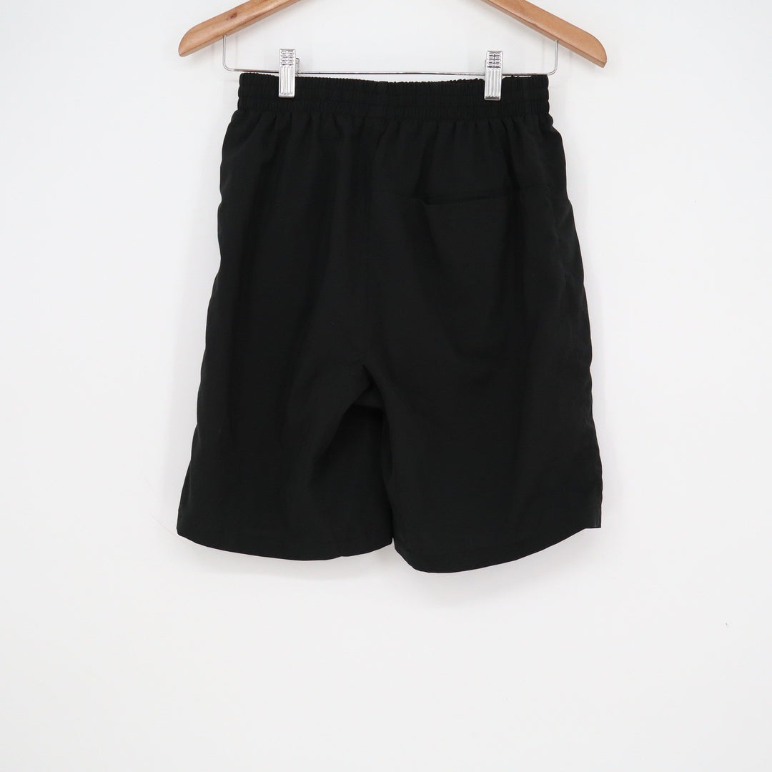 Arena Mens Black Athletic Swim Shorts Striped Graphic Size M