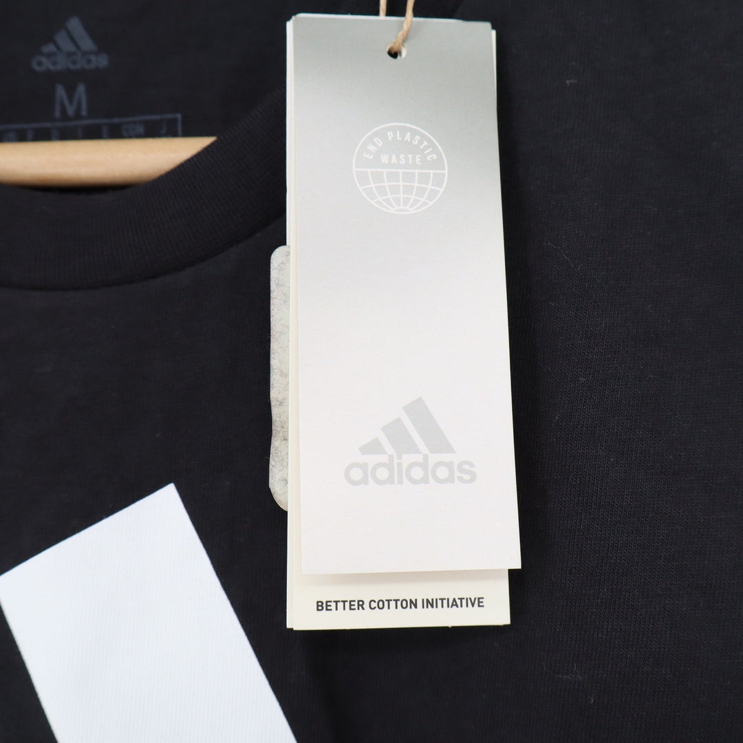 Adidas Womens Badge of Sport T-Shirt Black White Size M New