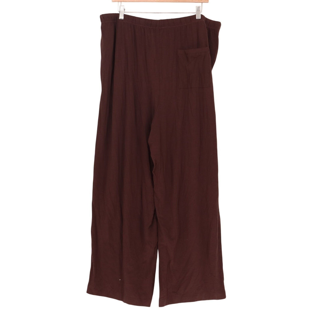 State Of Day Intimates 2-PC Pajamas Set Women 2XL Brown Cotton Stretch Crew Neck
