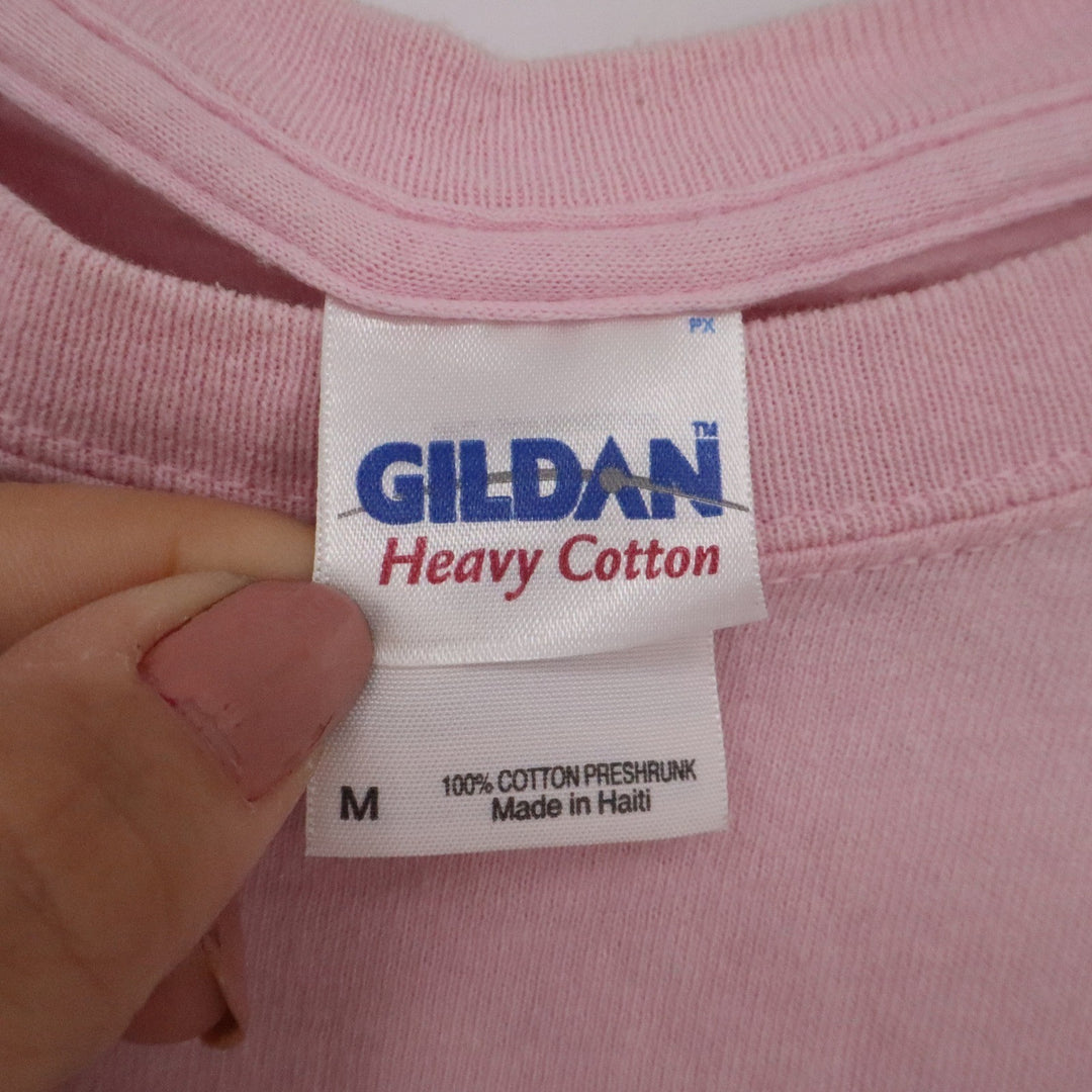 Gildan Heavy Cotton Rune Alphabet Icelandic Graphic T-Shirt Pink Medium