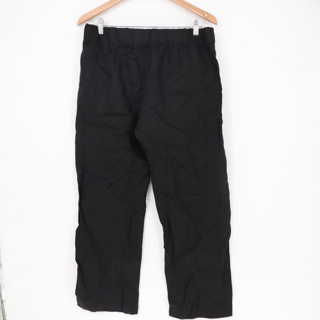 American Giant Pants Womens Medium Black High Rise Elastic Waist Straight Leg