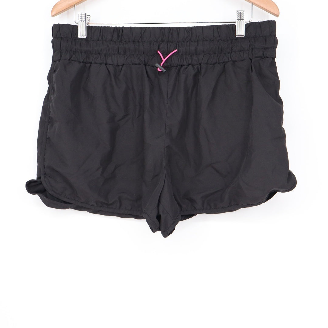 No Boundaries Black Athletic Shorts XL 15-17 Pink Drawstring Toggle Recycled