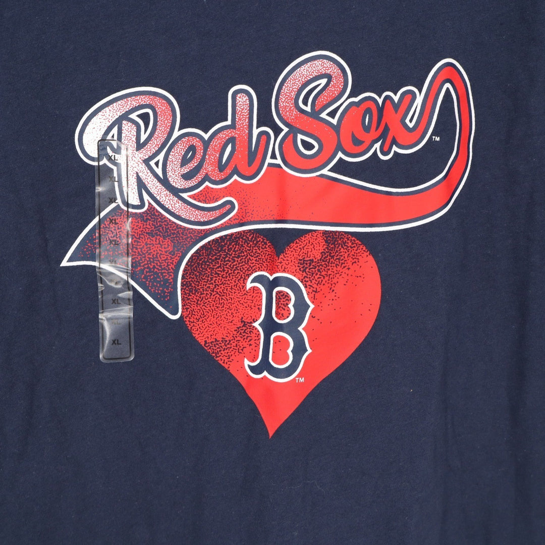MLB Boston Red Sox Navy Blue Heart Graphic T-Shirt XL 16 9K3G6ML4TMDQ-BOS NEW