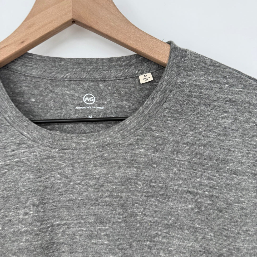 AG Adriano Goldschmied Mens T Shirt Medium Gray Oui Mais Non Embroidered