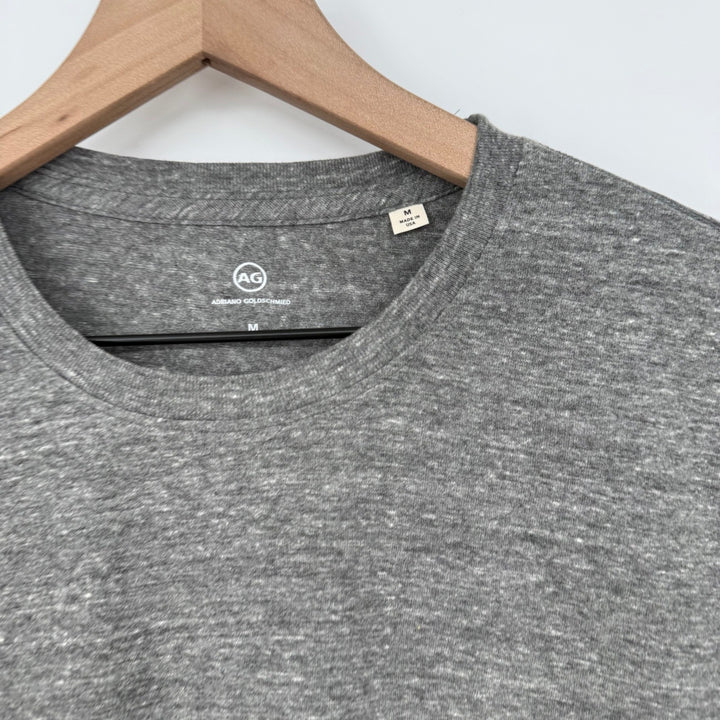 AG Adriano Goldschmied Mens T Shirt Medium Gray Oui Mais Non Embroidered