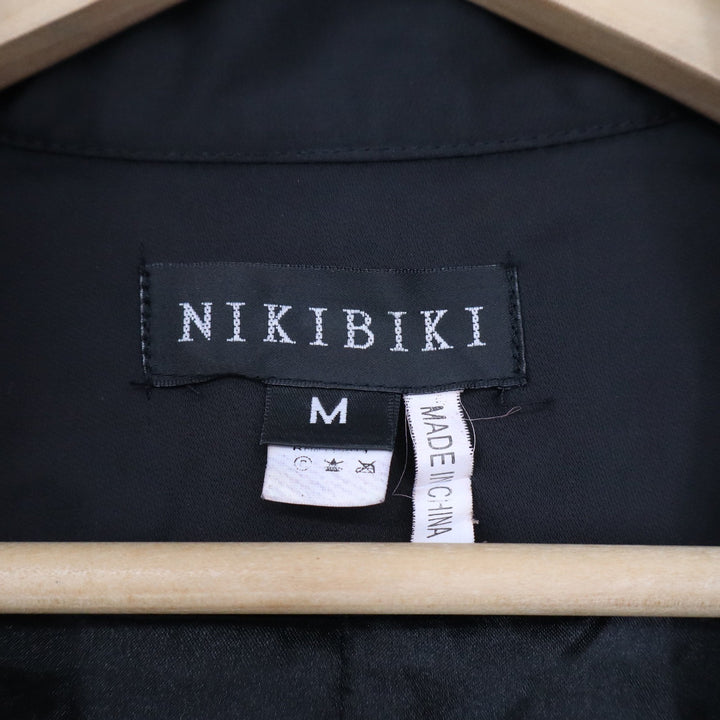 Nikibiki Black Cropped Utility Jacket Lace Up Corset Back Mock Neck Medium