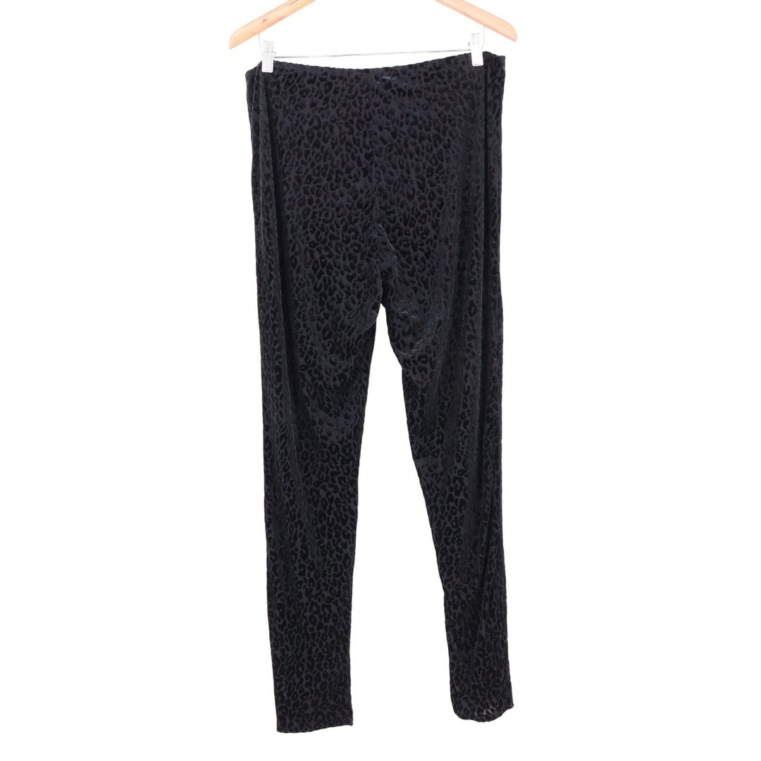 Naked Wardrobe Womens 3X Black Leopard Velvet Burnout Leggings High Rise