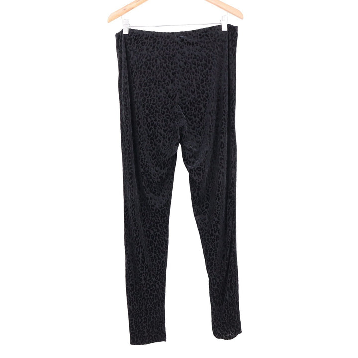 Naked Wardrobe Womens 3X Black Leopard Velvet Burnout Leggings High Rise
