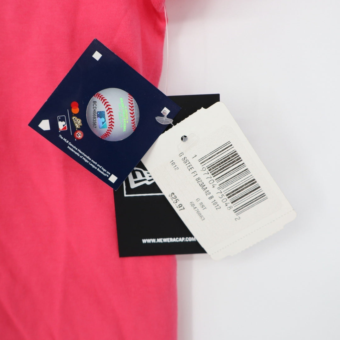 New Era Boston Red Sox Girls Pink Sequin V-Neck T-Shirt Size 10/12 MLB 2024