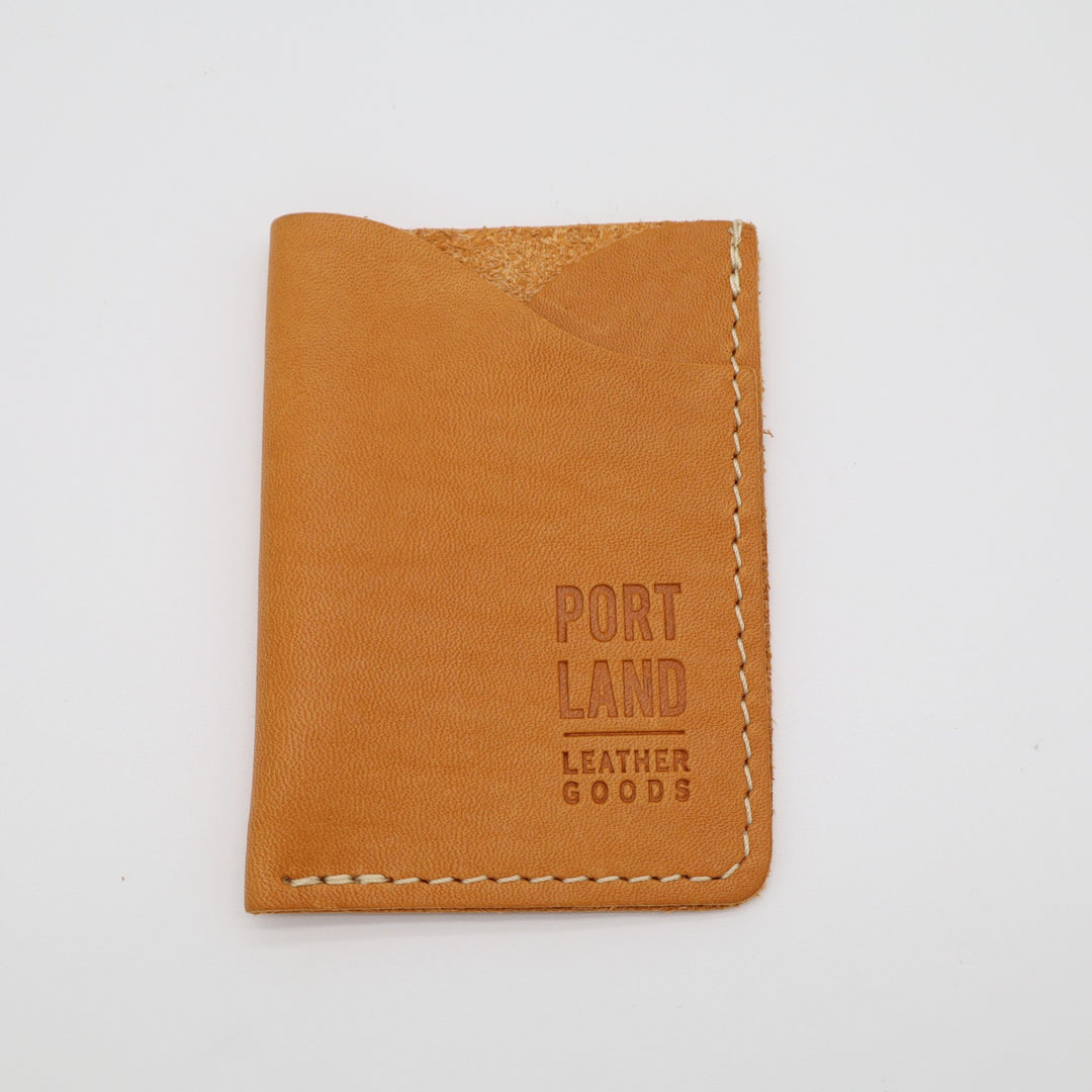 Portland Leather Goods Minimalist Womens Wallet Brown Leather Credit Card Slot