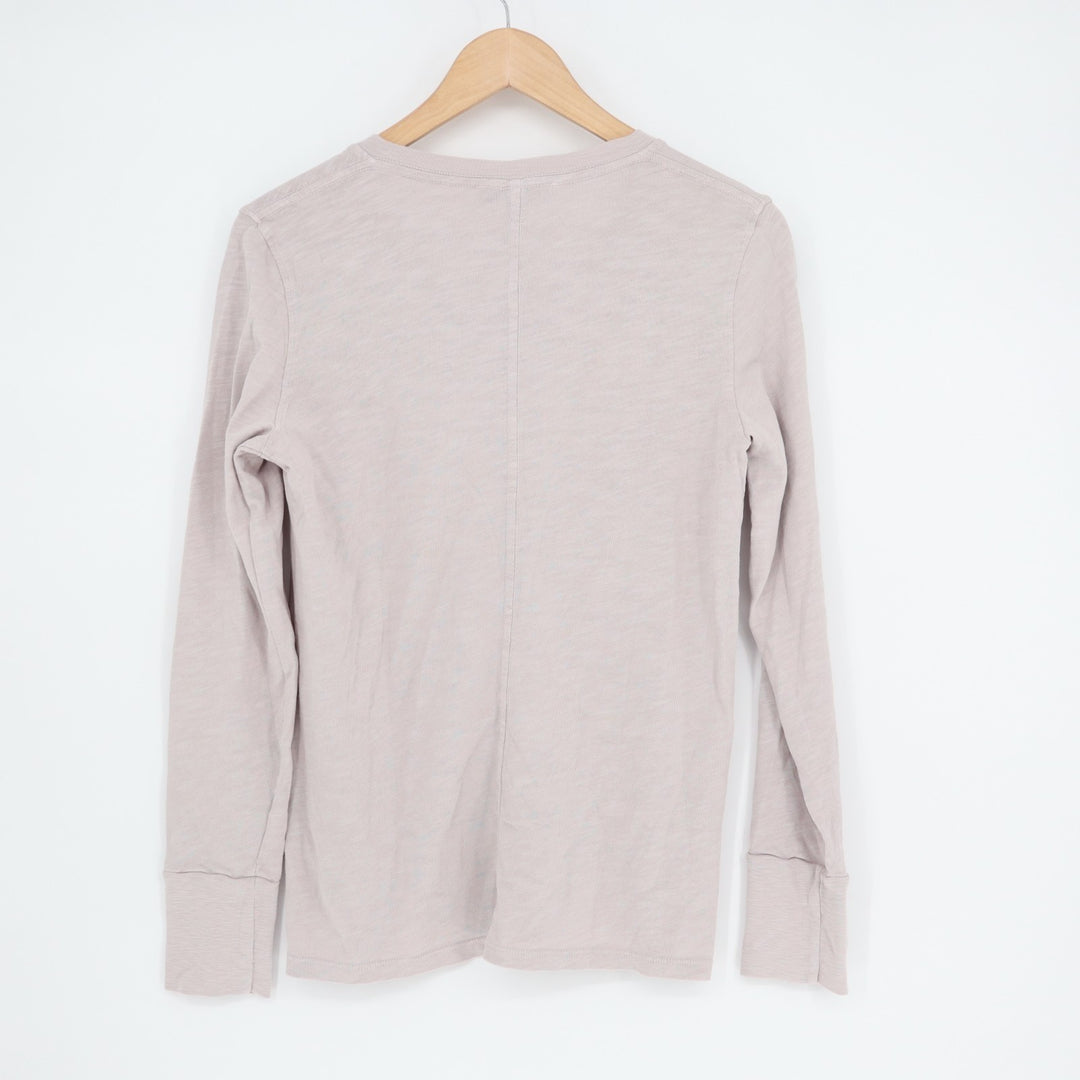 American Giant Premium Slub T-Shirt Women S Ashes Rose Cotton Long Sleeve V-Neck
