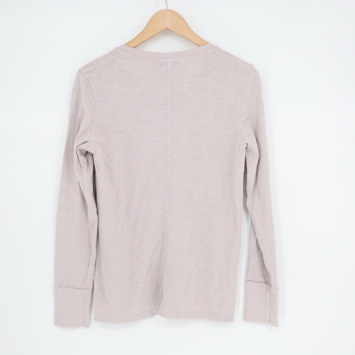 American Giant Premium Slub T-Shirt Women S Ashes Rose Cotton Long Sleeve V-Neck