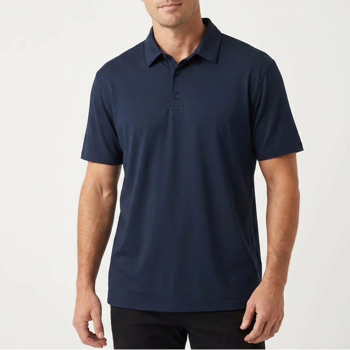 Fresh Clean Threads Polo Shirt Mens 2XL Navy Stretch Golf Short Sleeve Pullover