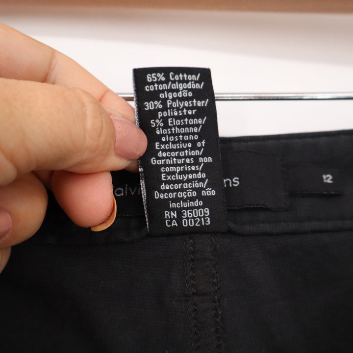 Calvin Klein Jeans Womens Size 12 Black Skinny Stretch Pants Mid Rise 5-Pocket