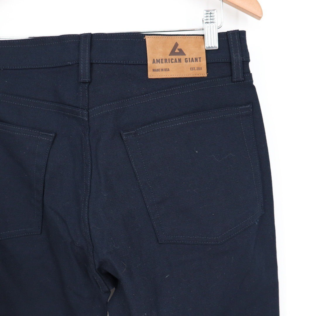 American Giant The Roughneck Pant Made In USA Size 30X32 Navy Blue