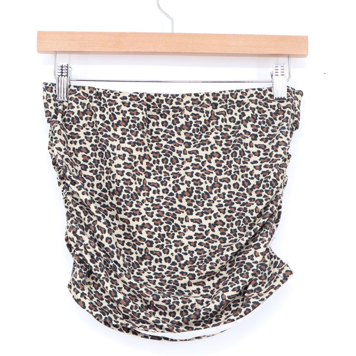 Jolie & Joy Leopard Print Tube Top Womens Medium Ruched Strapless