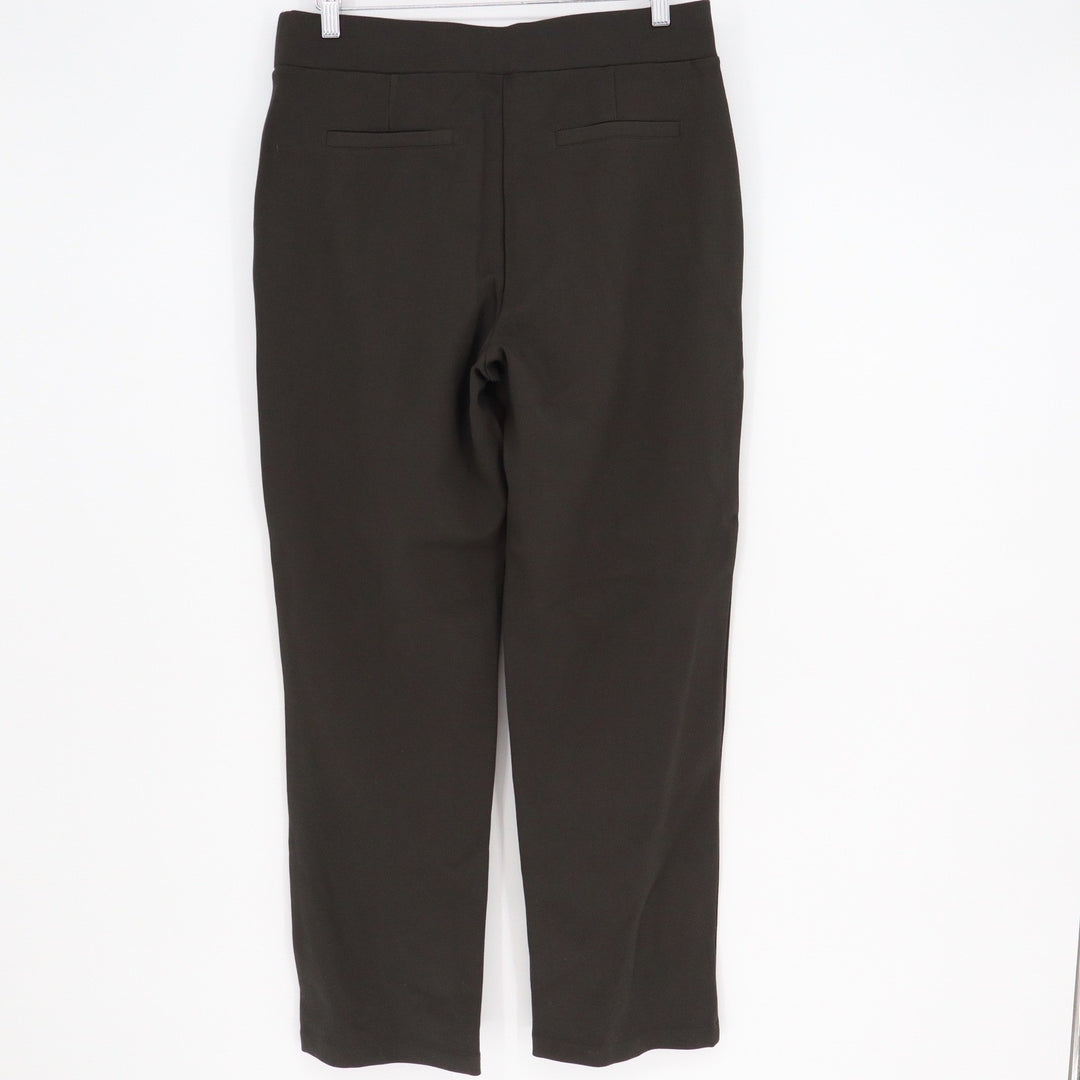 Matty M Womens Black Ponte Knit Pull On Dress Pants Slim Straight L