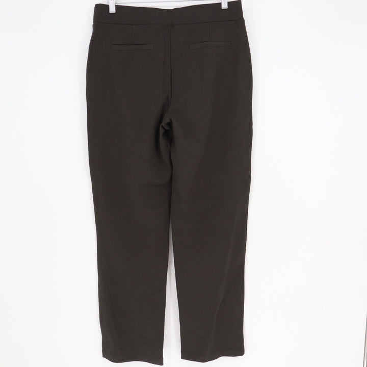 Matty M Womens Black Ponte Knit Pull On Dress Pants Slim Straight L
