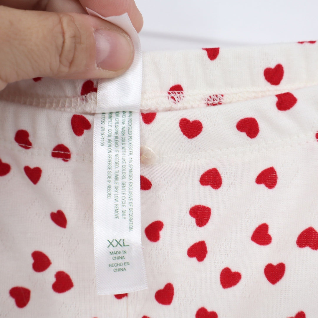 Wild Fable XXL White Red Heart Print Pointelle Cami Tank and Shorts Pajama Set