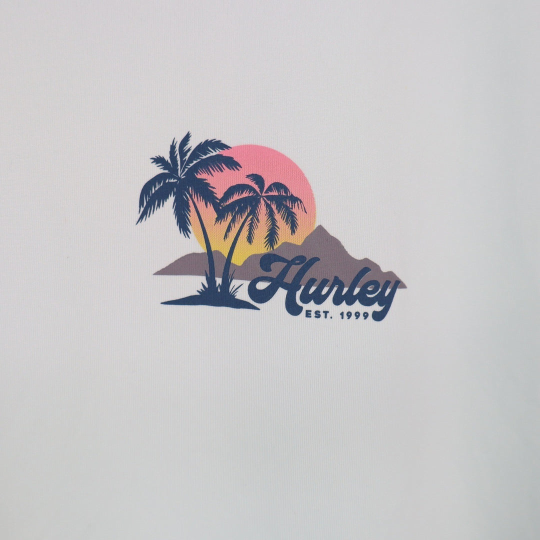 Hurley Mens Island Time Hybrid UPF 50+ Tee Mint Green Short Sleeve Large