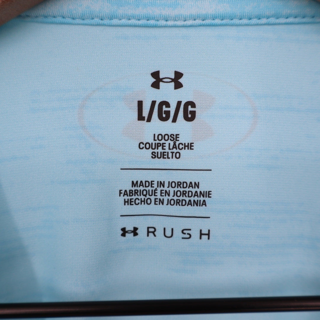 Under Armour Mens Rush Vanish Energy Printed SS Training Shirt Blue L