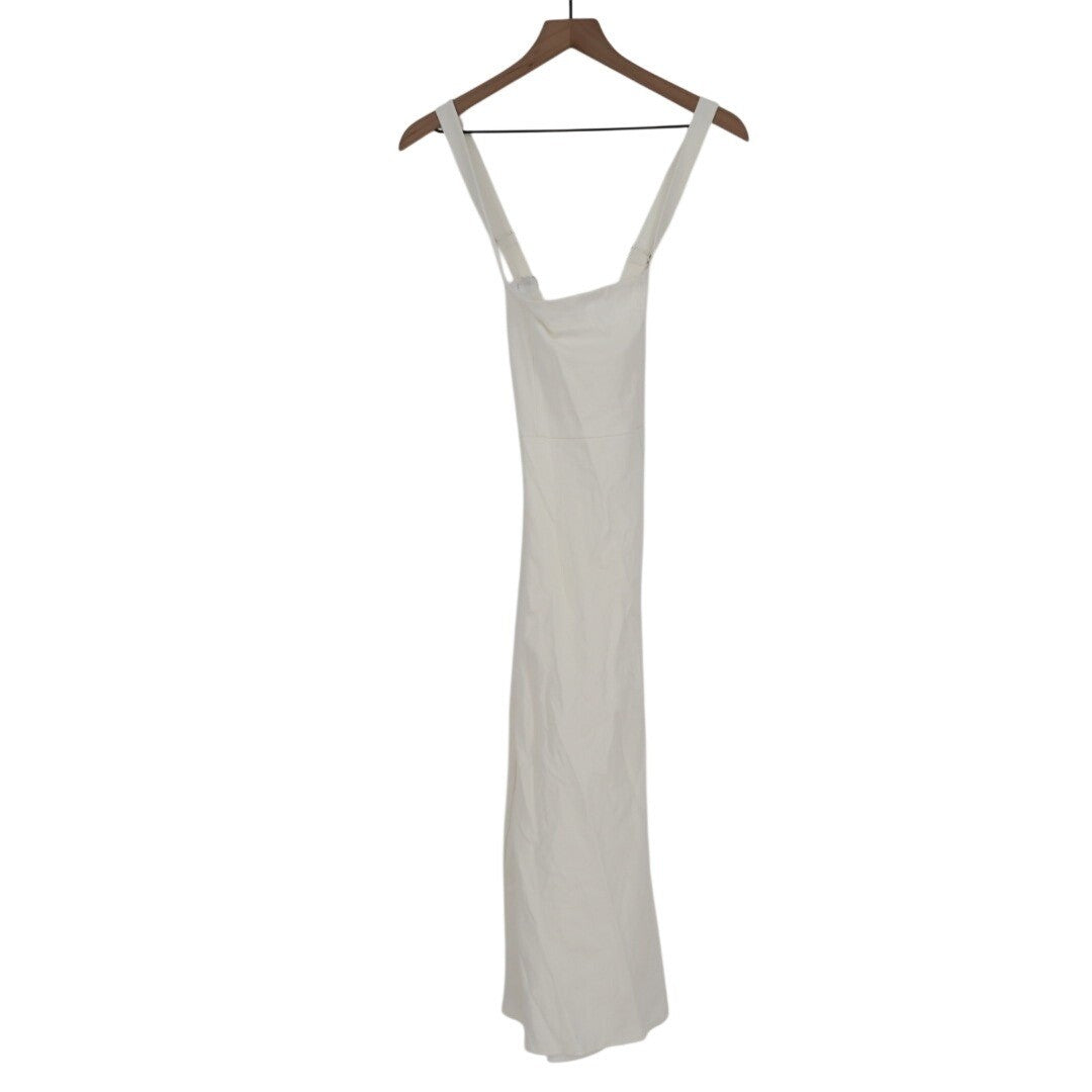 Lulus Pure Romance Mermaid Maxi Dress Womens Small White Stretch Crepe Crossback