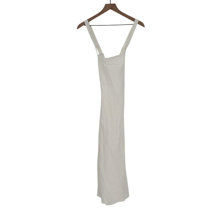 Lulus Pure Romance Mermaid Maxi Dress Womens Small White Stretch Crepe Crossback