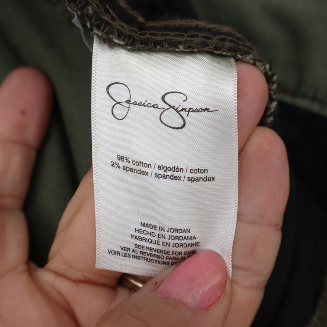 Jessica Simpson Cargo Pants Womens 12 Wide Leg Olive Green Utility Excellent