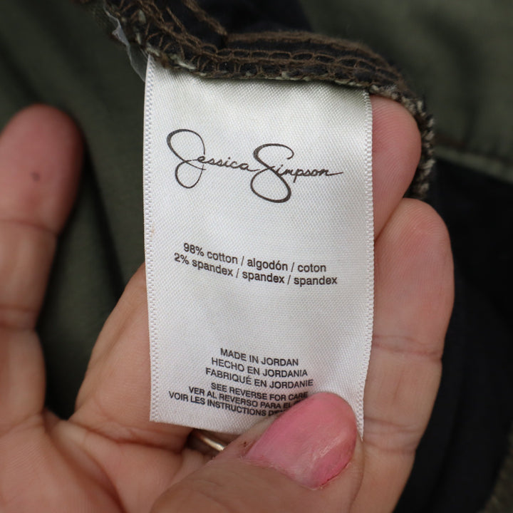 Jessica Simpson Cargo Pants Womens 12 Wide Leg Olive Green Utility Excellent