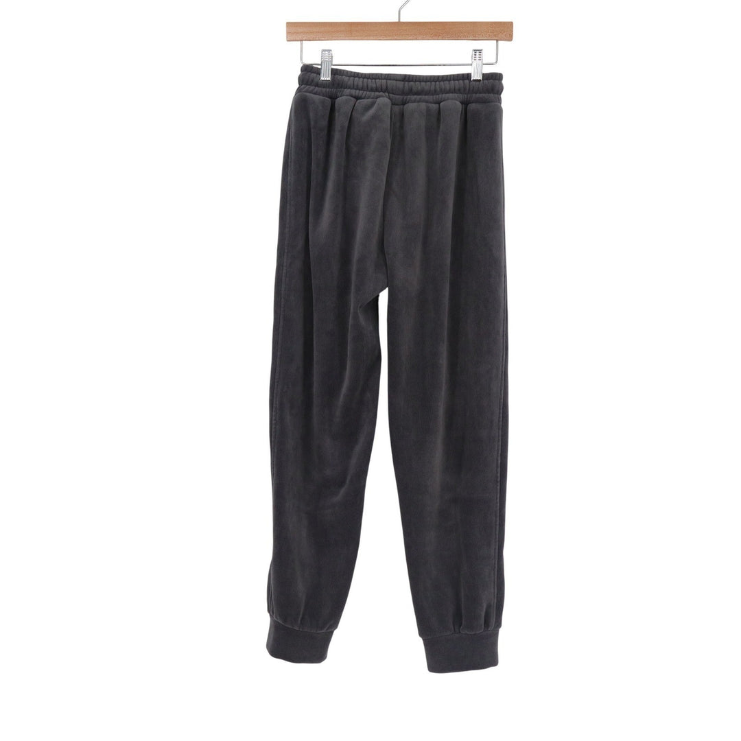 Gray Corduroy Jogger Pants Elastic Waist Drawstring Tapered Cuffs Size L