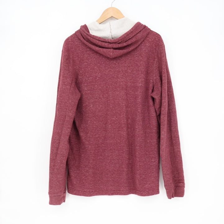 RVCA Hoodie Men's Large Heather Red Cotton Long Sleeve Drawstring Outdoor Wear