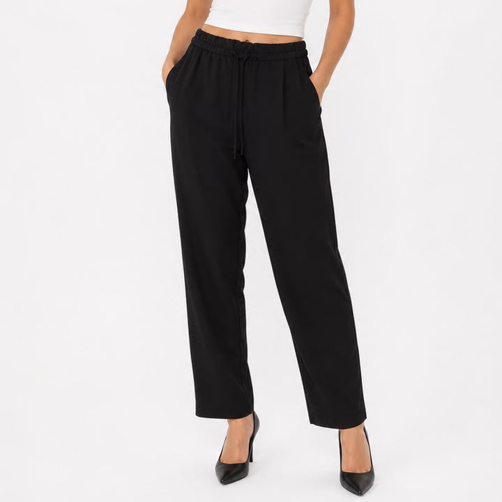 Express Womens Black High Rise Ankle Paperbag Waist Tapered Pants Size Medium
