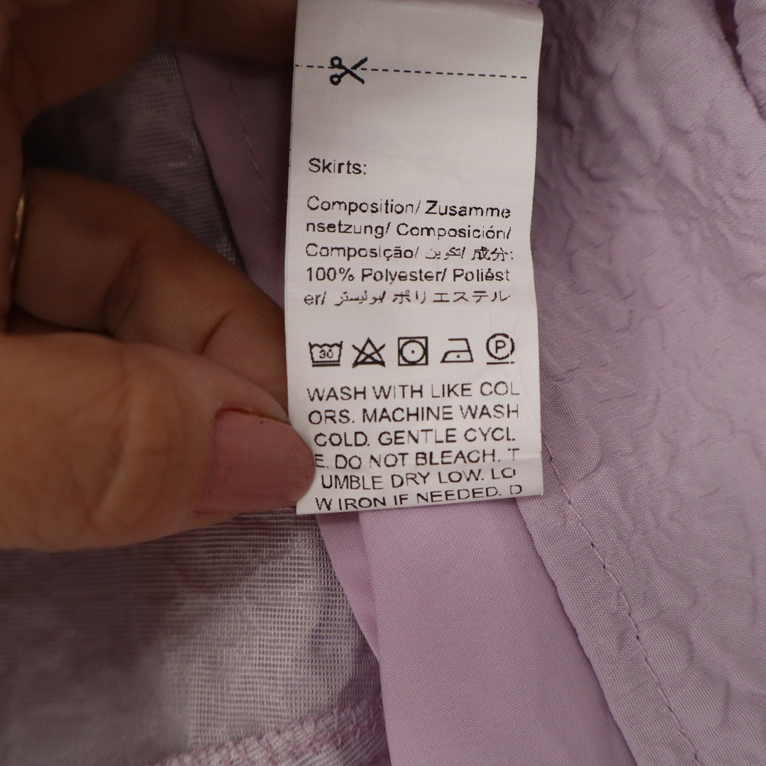 Dazy Lavender Purple Textured A-Line Midi Skirt Elastic Waist Size S