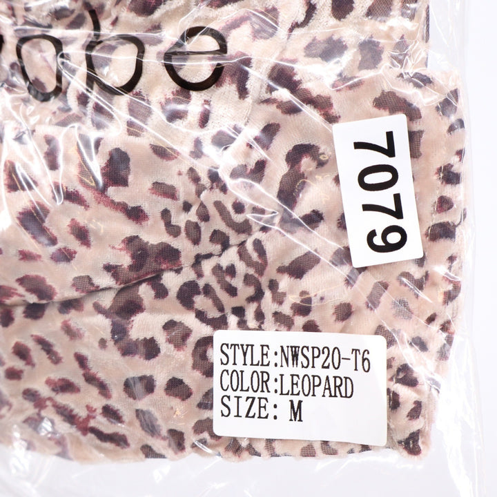 Naked Wardrobe The Statement Leopard Print Smocked Crop Top Brown M