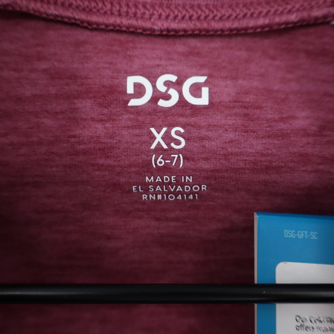 DSG Girls XS 6-7 Rose Coffee Spacedye CWC 1/4 Zip Cold Weather Compression Top