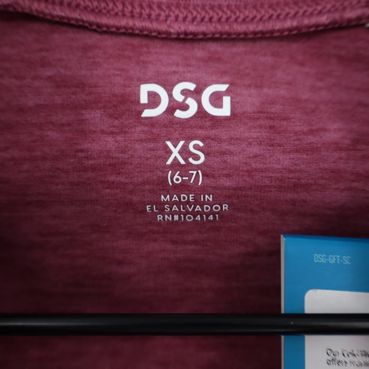 DSG Girls XS 6-7 Rose Coffee Spacedye CWC 1/4 Zip Cold Weather Compression Top