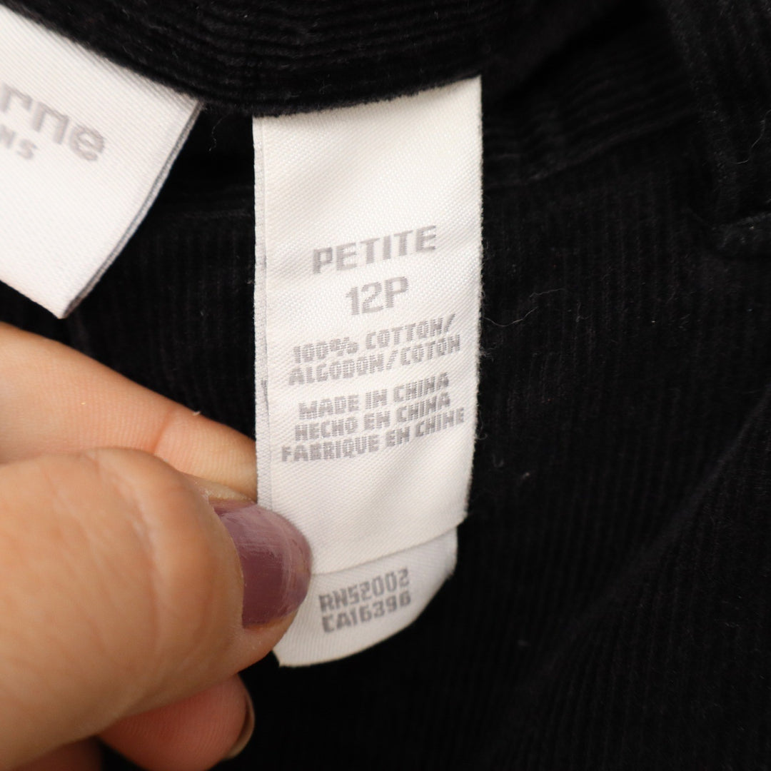 Liz Claiborne Lizwear Jeans Corduroy Pants Petite 12P Straight Leg High Rise