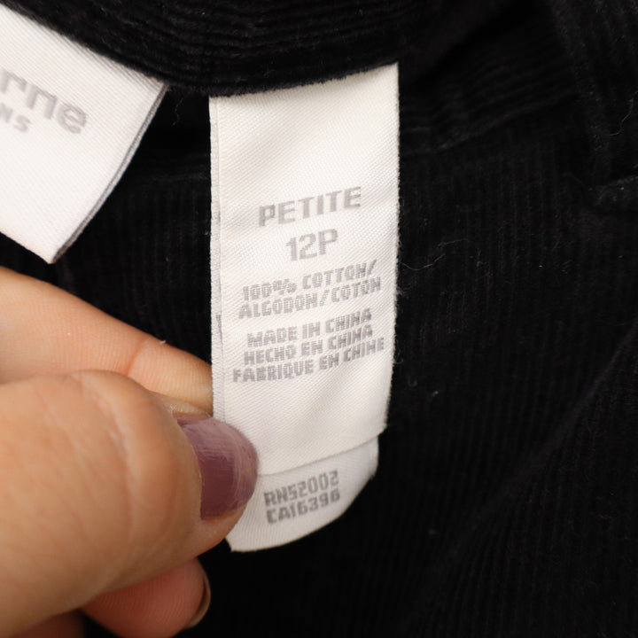 Liz Claiborne Lizwear Jeans Corduroy Pants Petite 12P Straight Leg High Rise