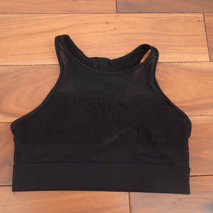 Zyia Active Sports Bra Womens M Mesh Racerback Black One More Rep Excellent