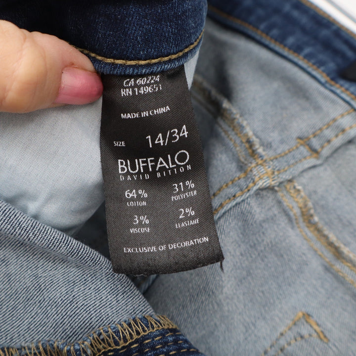 Buffalo Jeans Womens 14 Jess Rip & Repair Blue Distressed Skinny Excellent
