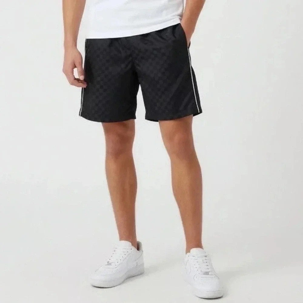 DSG Boys XL 18 Woven Soccer Shorts Pure Black Checkered