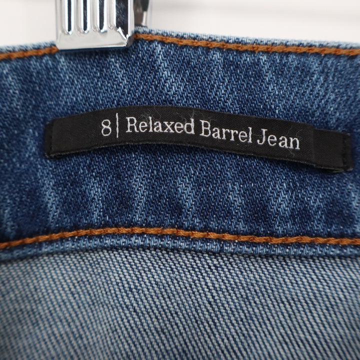 Talbots Relaxed Barrel Jeans Blue Medium Wash High Rise Tapered Size 8 VN5214