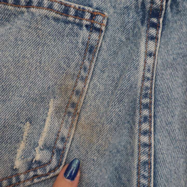 C&A &jeans Light Wash Distressed Ripped Straight Leg Jeans Size 40